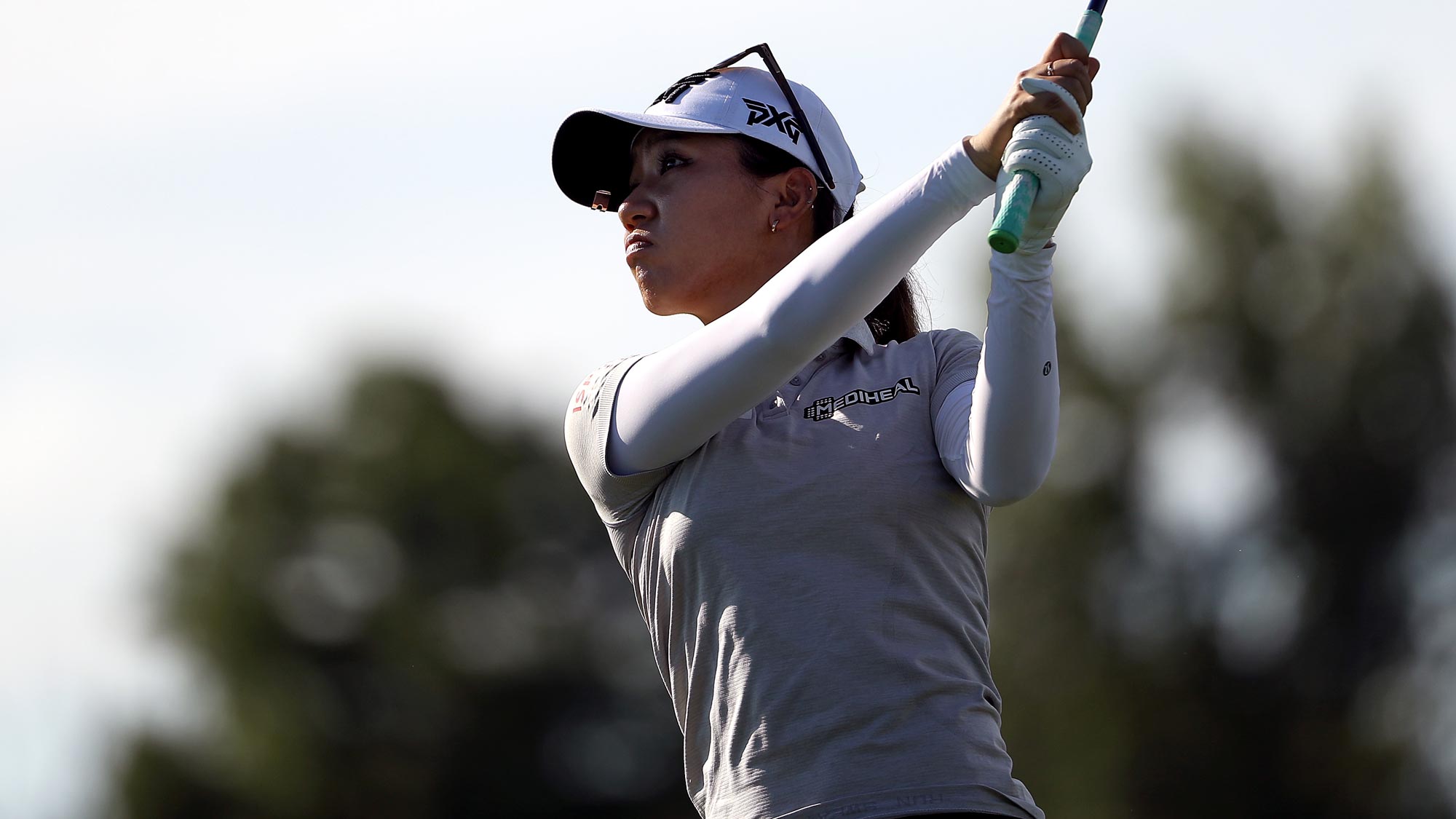Lydia Ko of New Zealand plays her shot from the 15th tee during the first round of the LPGA Drive On Championship