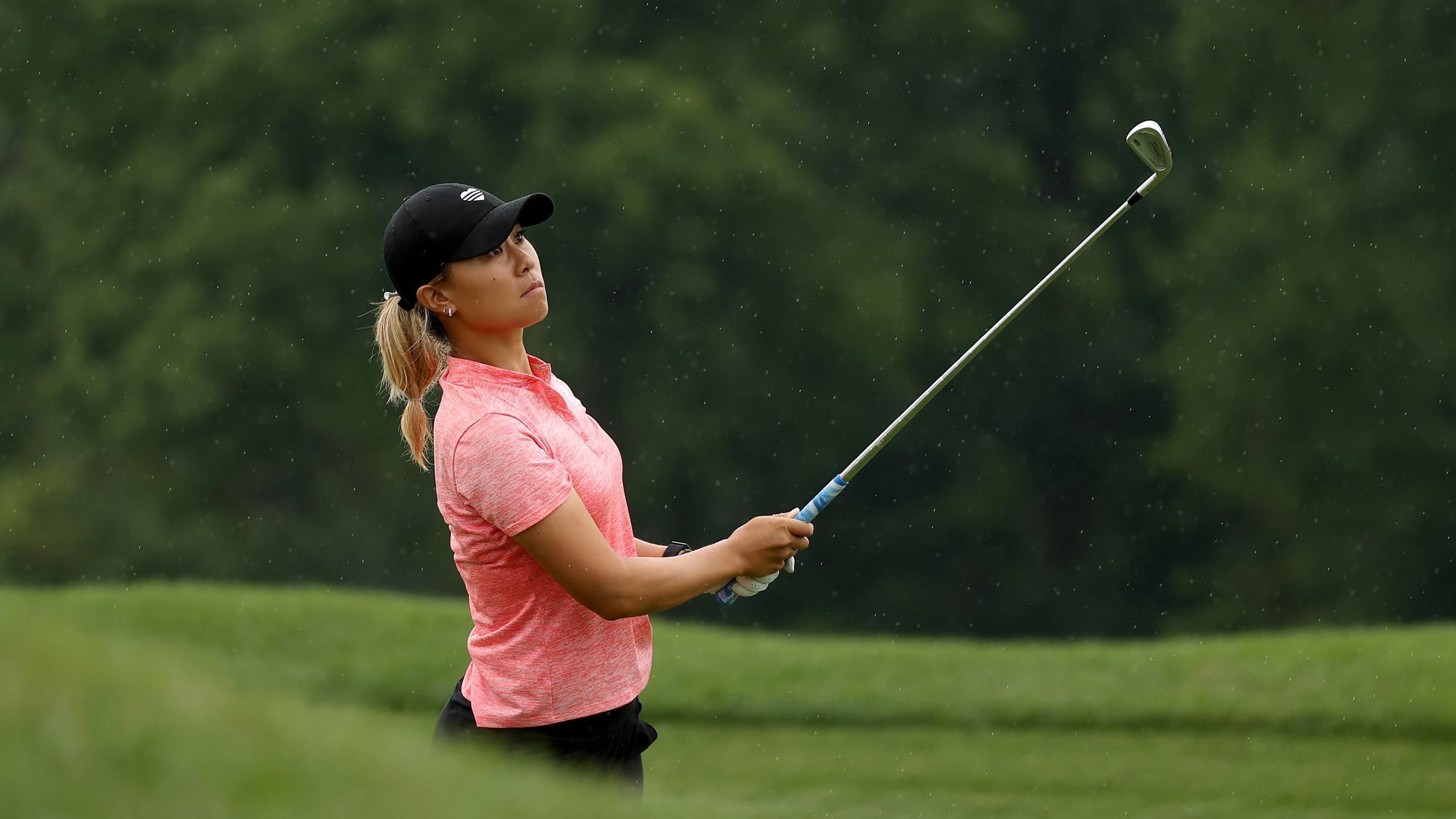 Danielle Kang plays her shot on the sixth hole during the second round of the LPGA Drive On Championship