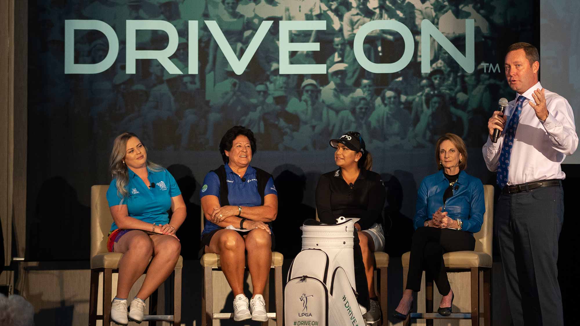 LPGA Commissioner Michael Whan speaks during the LPGA Announcement of new brand positioning encouraging girls to #DriveOn at JW Marriott Phoenix Desert Ridge on March 20, 2019 in Phoenix, Arizona