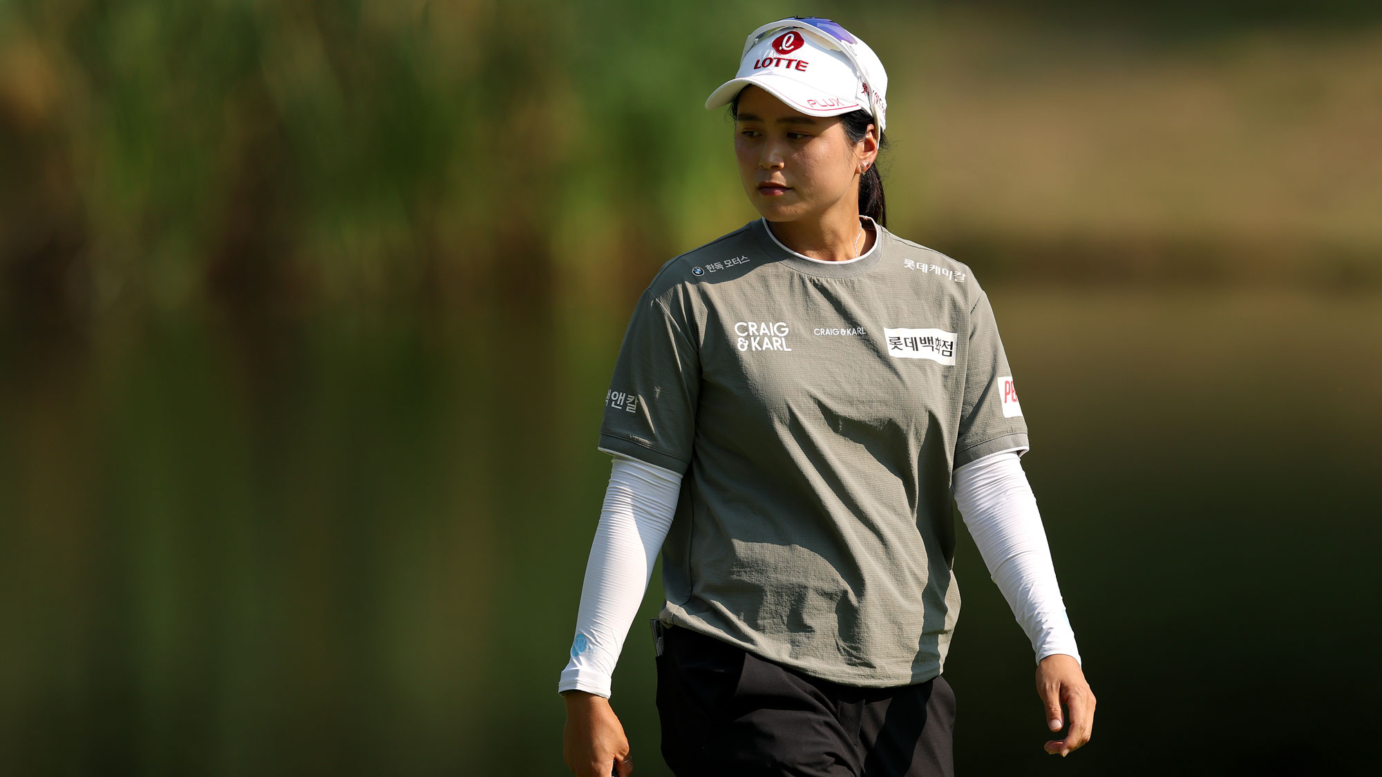 Hye-Jin Choi of the Republic of Korea looks on from the 13th hole during the second round of The Standard Portland Classic 2026 at Columbia Edgewater Country Club on August 14, 2026 in Portland, Oregon.