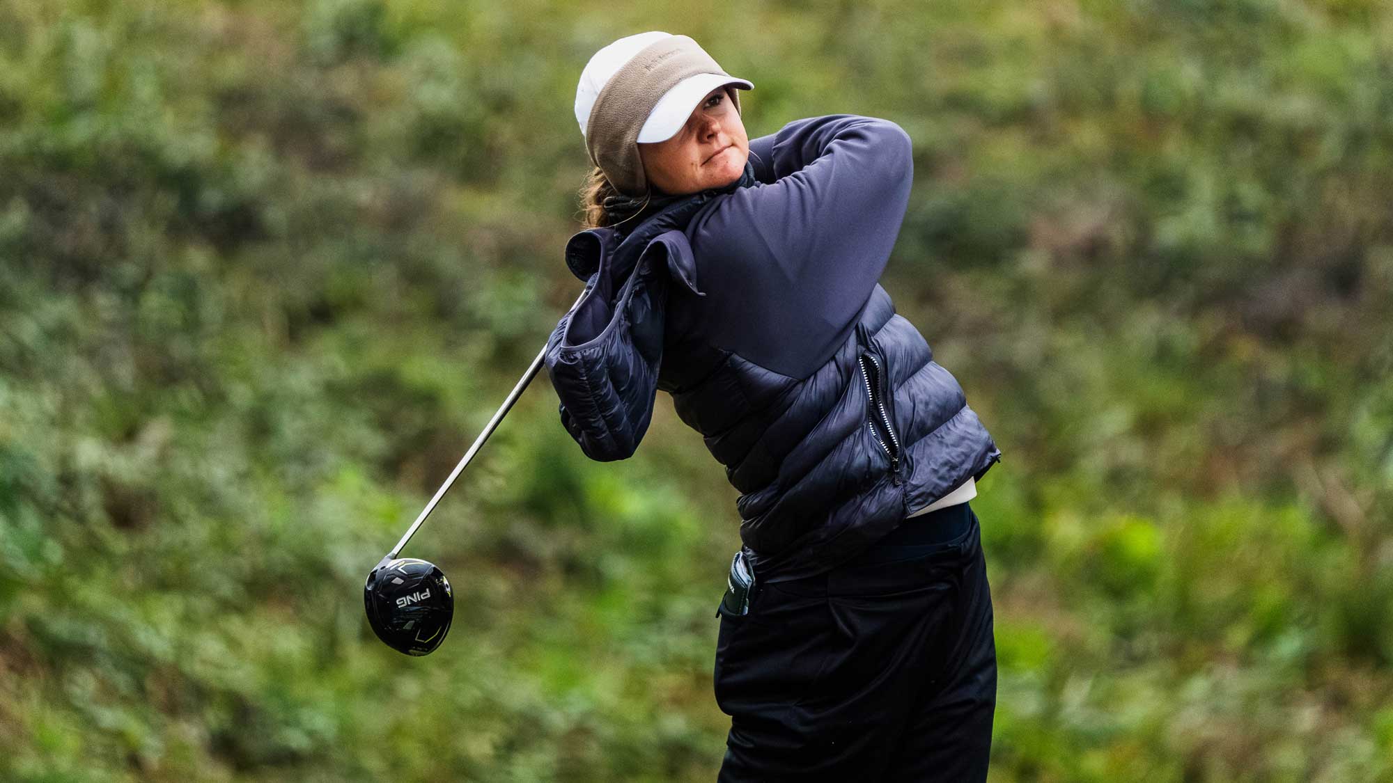 Laney Frye hits a tee shot during the third round of LPGA Q-Series Final Qualifying Stage.