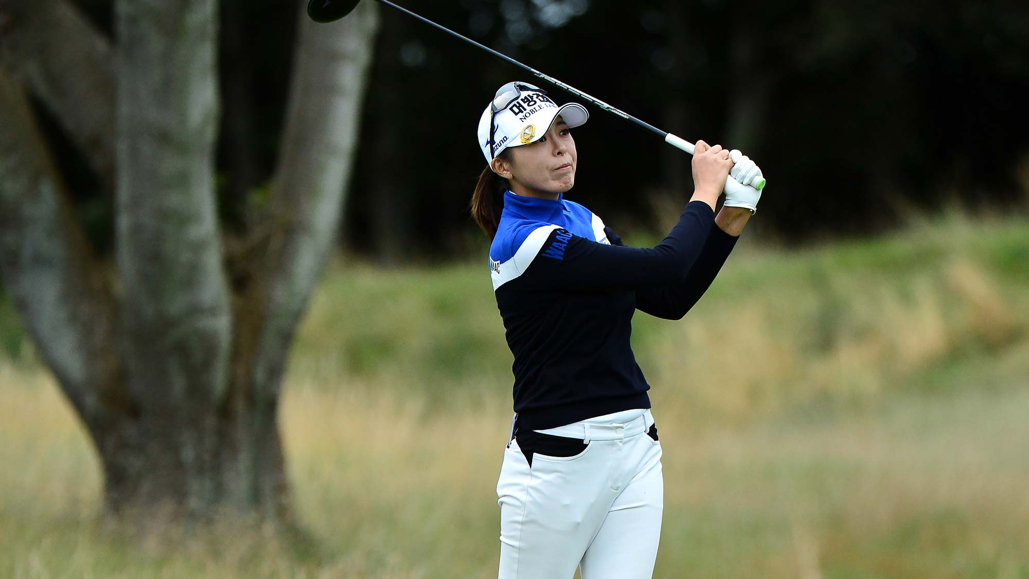 Mi Jung Hur of Korea plays her tee shot at the 2nd hole during the final day of the Aberdeen Standard Investment Scottish Open