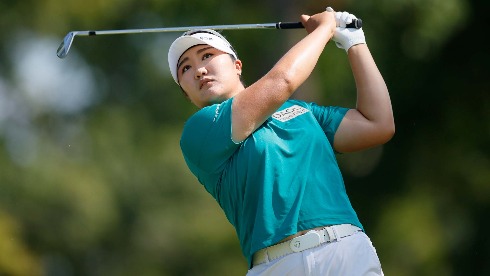 Hae Ran Ryu of South Korea plays her shot from the third tee during the first round of the Walmart NW Arkansas Championship presented by P&G at Pinnacle Country Club